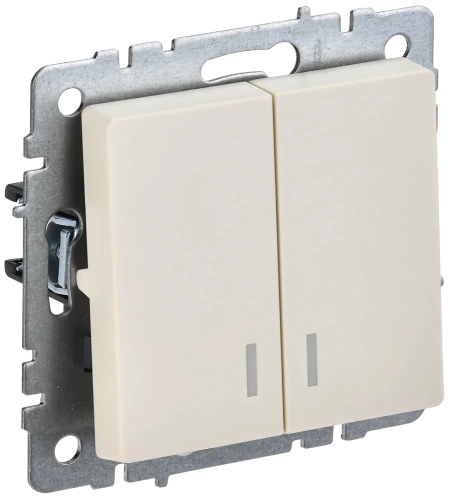 BRITE Выключ. 2-кл. с инд. 10А ВС10-2-1-БрКр беж. IEK