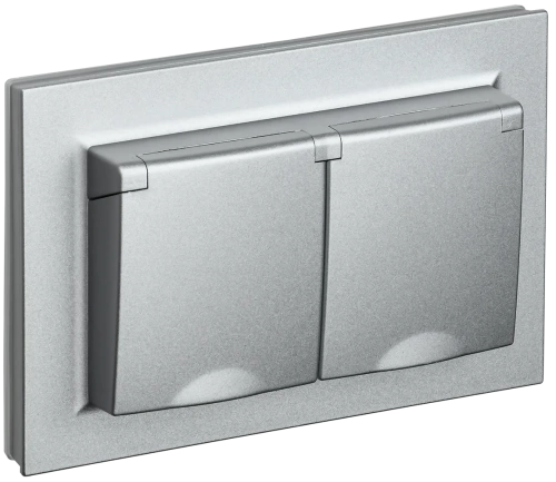 BRITE Роз. 2-я с кр. 16А в сб IP44 РСбш12-3-44-БрА алюм. IEK