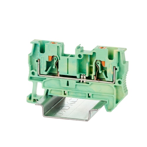 Клемма заземления, зажим push-in, 2 точки подключения, 4 кв.мм Клемма заземления, зажим push-in, 2 точки подключения, 4 кв.мм