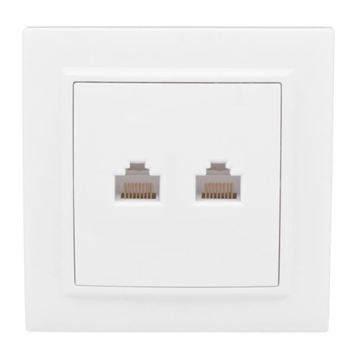 Минск Розетка RJ-45+Phone СП белая EKF Basic