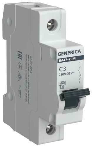 Авт. выкл. ВА47-29М 1P 3А 4,5кА C GENERICA