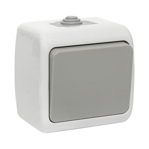 Мурманск Выключатель 1 -клавишный 10А IP54 серый EKF Мурманск Выключатель 1 -клавишный 10А IP54 серый EKF