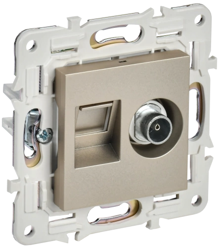 SKANDY Роз. двойная TV+RJ45 кат.6E SK-A15Sh шамп. IEK