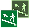 Знак наклейка E16 "Направление к эвакуационному выходу по лестнице вверх" (200x200) фотолюминесцентный EKF PROxima