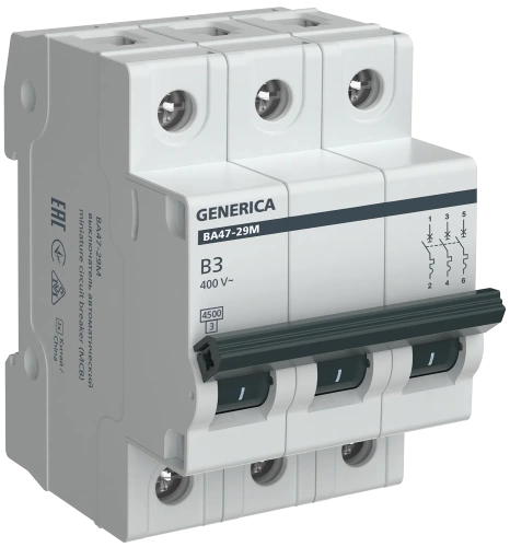 Авт. выкл. ВА47-29М 3P 3А 4,5кА B GENERICA