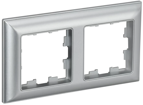 BRITE Рамка 2-мест. РУ-2-Бр алюм./алюм. IEK