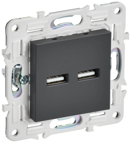 SKANDY Роз. USB A+A 3,1А SK-R15T титан IEK