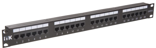ITK 2U патч-панель кат.6 UTP, 24 порта (IDC Dual), с кабельным органайзером
