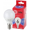 Лампы СВЕТОДИОДНЫЕ ЭКО LED P45-6W-865-E14 R  ЭРА (диод, шар, 6Вт, хол, E14)