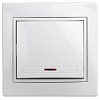 Выключатель Intro Plano 1-102-01 одноклавишный с подсветкой, 10А-250В, IP20, СУ, белый