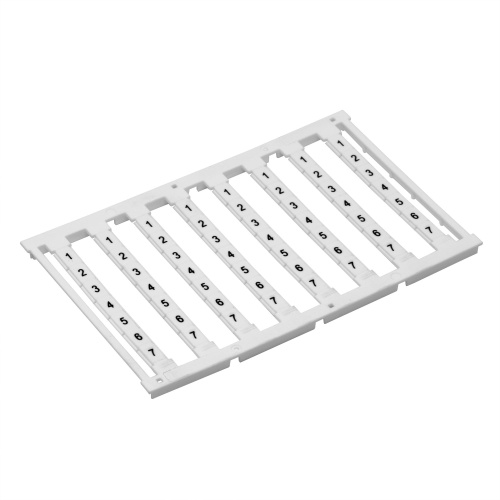 Маркировка для клемм, ширина 8 мм, узкая, для клемм Push-in, белая, от 36 до 42, горизонтальная ориентация, 1 шт. = карта из 56 маркеров