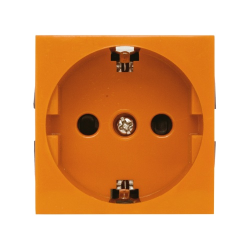 Розетка с з/к, со шторками(оранжевый) LK45 ( для выделения "чиcтого питания сети")