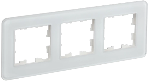 BRITE Рамка 3-мест. РУ-3-2-Бр стекло бел. RE IEK