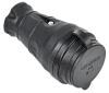 Розетка переносная с защит. кр. 16А IP44 черная GENERICA