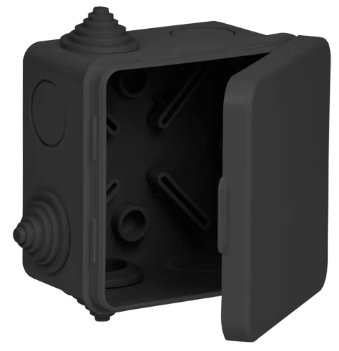 Коробка расп. КМ41238 80х80х50мм о/к IP54 7 вв. черная IEK