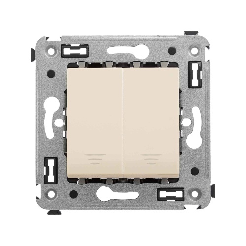 Кнопка двухклавишная в стену, "Avanti", "Ванильная дымка" Кнопка двухклавишная в стену, "Avanti", "Ванильная дымка"