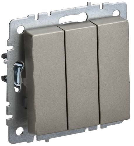 BRITE Выключ. 3-кл. 10А ВС10-3-0-БрШ шамп. IEK