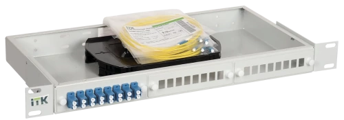 ITK 1U кросс укомплектованный: SC (Simplex) 12шт;  (OS2)
