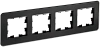 BRITE Рамка 4-мест. РУ-4-2-Бр стекло черн. RE IEK