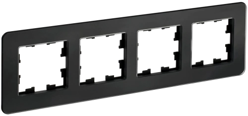BRITE Рамка 4-мест. РУ-4-2-Бр стекло черн. RE IEK