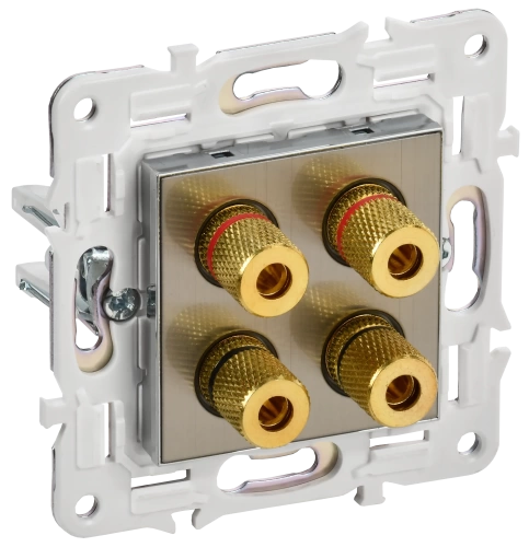 SKANDY Аудиорозетка 4-мест. SK-A01N никель IEK