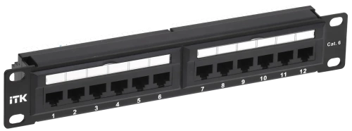 ITK 1U патч-панель кат.6 UTP 12 портов 10" Dual IDC
