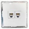 Розетка телефонная двойная 2хRJ-11 с накладкой (белый) LK60