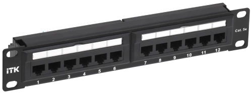 ITK 1U патч-панель кат.5E UTP 12 портов 10" Dual IDC
