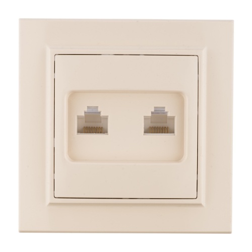 Минск Розетка RJ-45 2-местная СП бежевая EKF