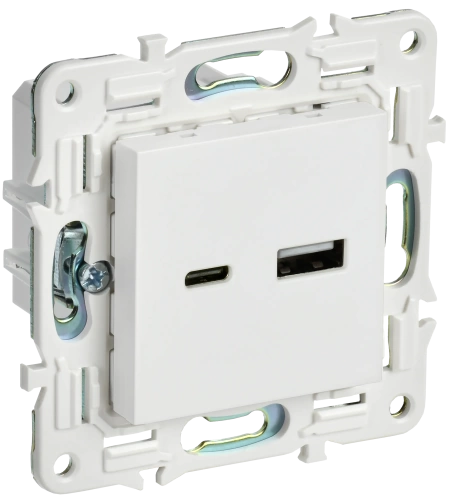 SKANDY Роз. USB A+C 18Вт SK-R13W арк. бел. IEK SKANDY Роз. USB A+C 18Вт SK-R13W арк. бел. IEK
