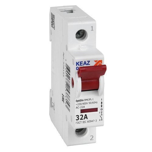 Выключатель нагрузки модульный OptiDin BM63PL-132-УХЛ3 (ВМ63PL) Выключатель нагрузки модульный OptiDin BM63PL-132-УХЛ3 (ВМ63PL)