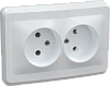 Розетка 2 мест. С/П без з/к без защ.штор РС12-2-ВБ 10А ВЕГА (белый) IEK