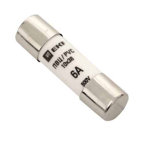 Плавкая вставка цилиндрическая ПВЦ (10х38) 6А EKF Плавкая вставка цилиндрическая ПВЦ (10х38) 6А EKF