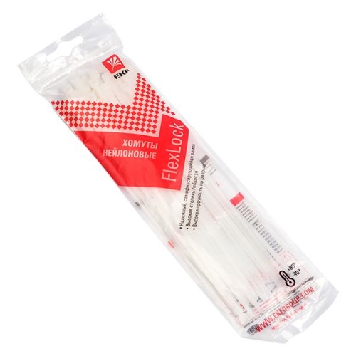 Хомут P6.6 стандартный (б), 4.8x250 (50шт) FlexLock PROxima Хомут P6.6 стандартный (б), 4.8x250 (50шт) FlexLock PROxima