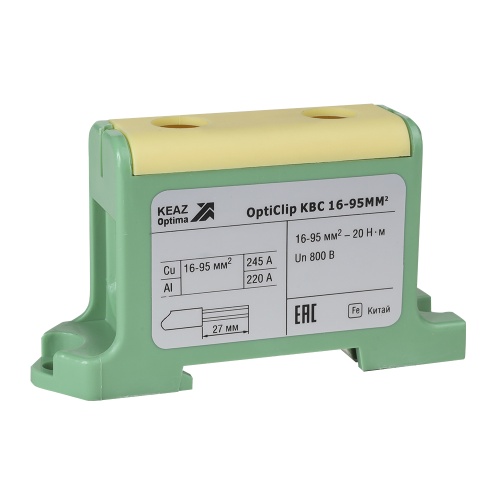 Клемма вводная силовая OptiClip КВС 16-95 желто-зеленая Клемма вводная силовая OptiClip КВС 16-95 желто-зеленая