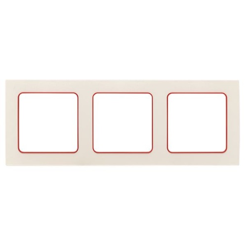 Стокгольм Рамка 3-местная белая с линией цвета красный EKF PROxima