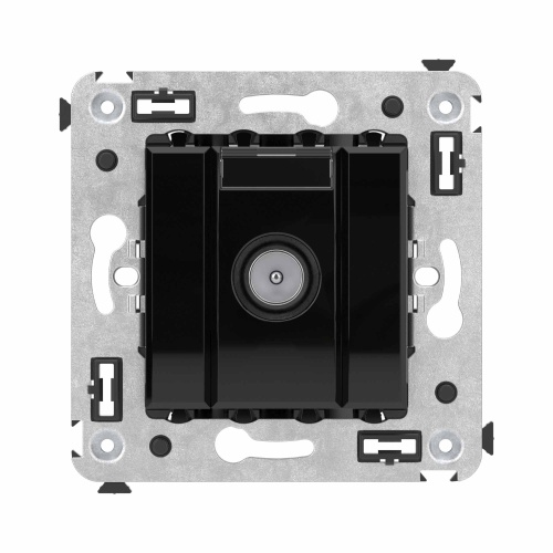 Розетка TV оконечная в стену, "Avanti", "Черный квадрат"