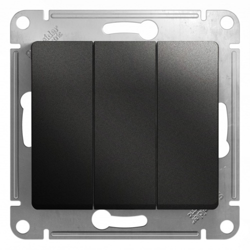 GLOSSA 3-клав. ВЫКЛЮЧАТЕЛЬ, сх.1+1+1, 10АХ, механизм, АНТРАЦИТ GLOSSA 3-клав. ВЫКЛЮЧАТЕЛЬ, сх.1+1+1, 10АХ, механизм, АНТРАЦИТ