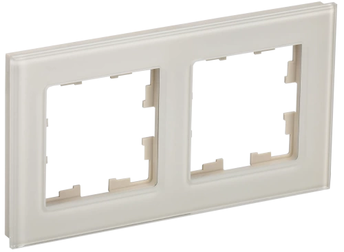BRITE Рамка 2-мест. РУ-2-2-БрВа стекло ванильный IEK
