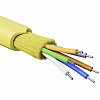 Кабель волоконно-оптический, распределительный, арамидные упрочняющие нити, для внутренней прокладки, нг(A)-HFLTx, 8 ОВ,категорияOS2 (G.652.D) плотный буфер, 0,4 кН, барабан 2000 м