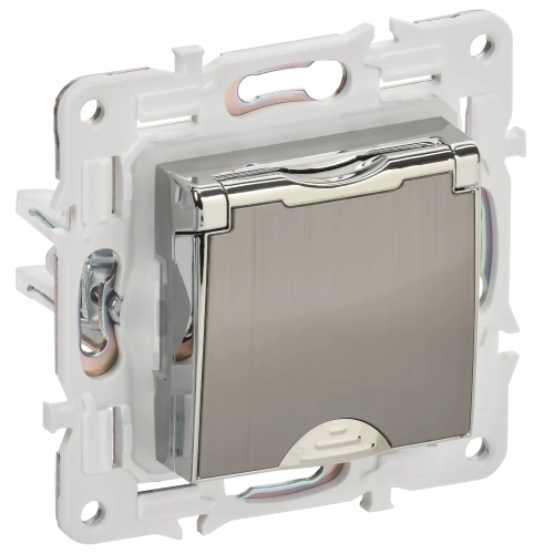 SKANDY Роз. з/к/ш кр. 16А IP44 SK-R11N никель IEK