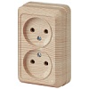 2-203-11 Эл/ус Intro Розетка 2х2P, 16А-250В, IP20, ОУ, Quadro, сосна