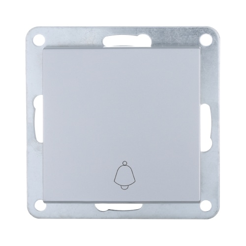 Выключатель-кнопка 1-кл.(схема 1Т) 10 A, 250 B (серебристый металлик) LK80