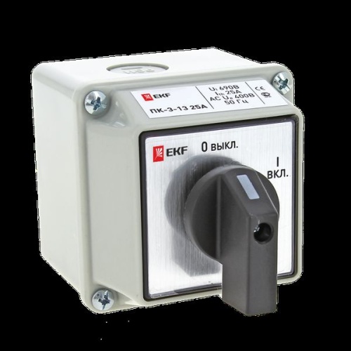 Переключатель кулачковый ПК-3-13 63А 3P "ВКЛ-ВЫКЛ" IP54 EKF PROxima Переключатель кулачковый ПК-3-13 63А 3P "ВКЛ-ВЫКЛ" IP54 EKF PROxima