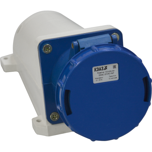 Розетка для монтажа на поверхность 133-63А-6h-220AC-2P+PE-IP67 Розетка для монтажа на поверхность 133-63А-6h-220AC-2P+PE-IP67