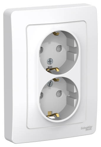 BLANCA С/У РОЗЕТКА двойная с заземлением со шторками, 16А, 250В, БЕЛЫЙ BLANCA С/У РОЗЕТКА двойная с заземлением со шторками, 16А, 250В, БЕЛЫЙ