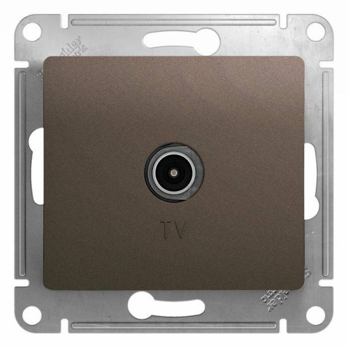 GLOSSA TV РОЗЕТКА одиночная 1DB, ШОКОЛАД