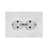 Валенсия розетка 2-местная с/з 16А белая с защ. штор. EKF PROxima