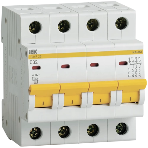 Авт. выкл.ВА47-29 4Р 32А 4,5кА х-ка С (упак. 3 шт./30) ИЭК Авт. выкл.ВА47-29 4Р 32А 4,5кА х-ка С (упак. 3 шт./30) ИЭК