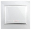 1Э-102-01  Intro Выключатель с подсветкой, 10А-250В, СУ, б.л., Plano, белый